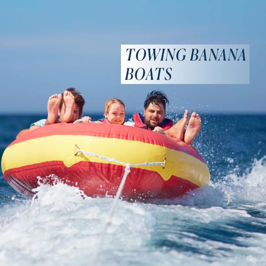 Guests enjoying Water Sofa ride in the Red Sea el gouna boat trips water Sports 