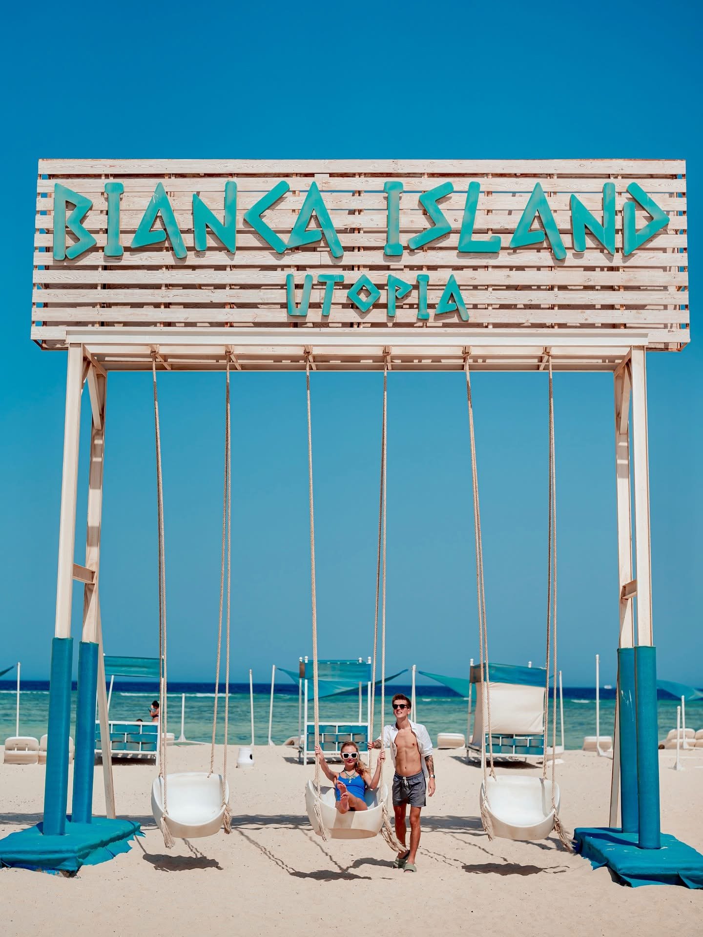 Guided snorkeling over colorful coral gardens at Biance Island Utopia Safaga.--