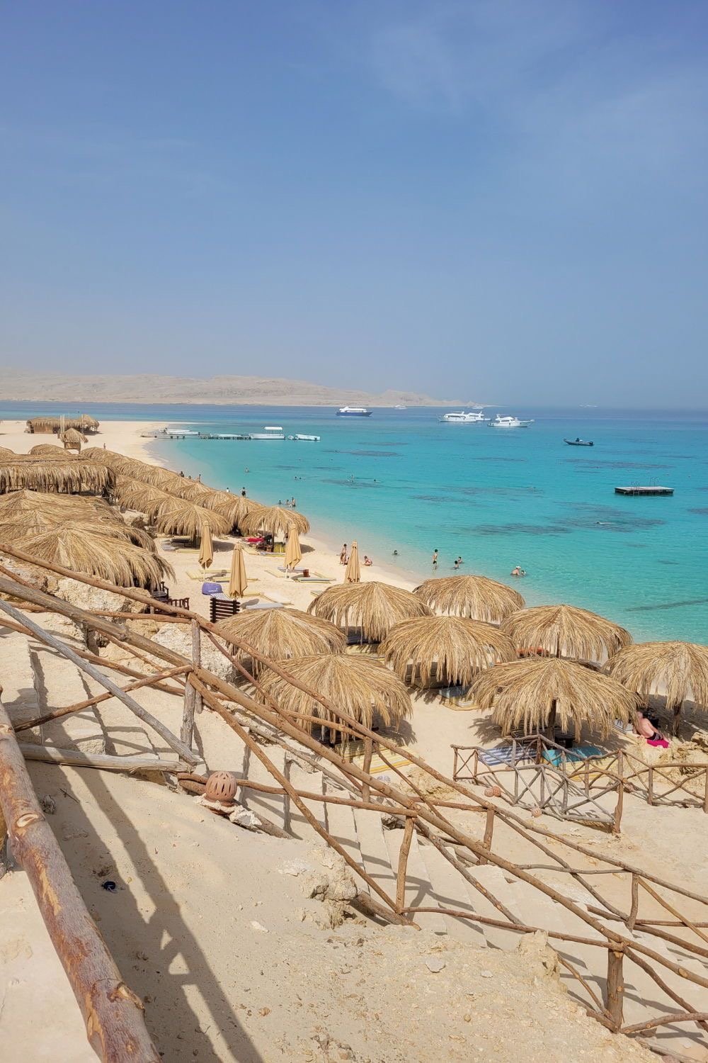 Families enjoy safe snorkeling and clear waters at Mahmya Island Hurghada...