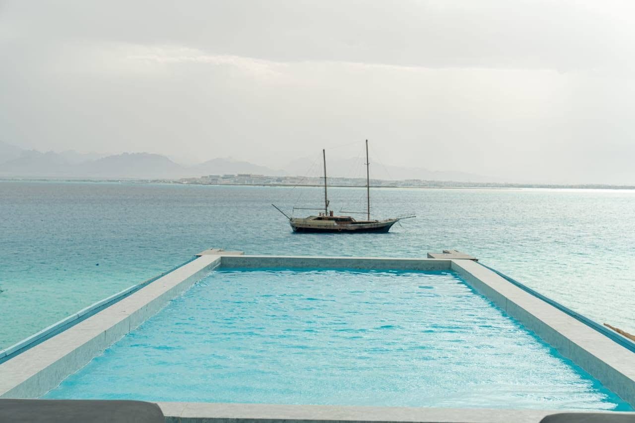 Scenic boat cruise to Ozirea Island Hurghada with comfortable seating.

