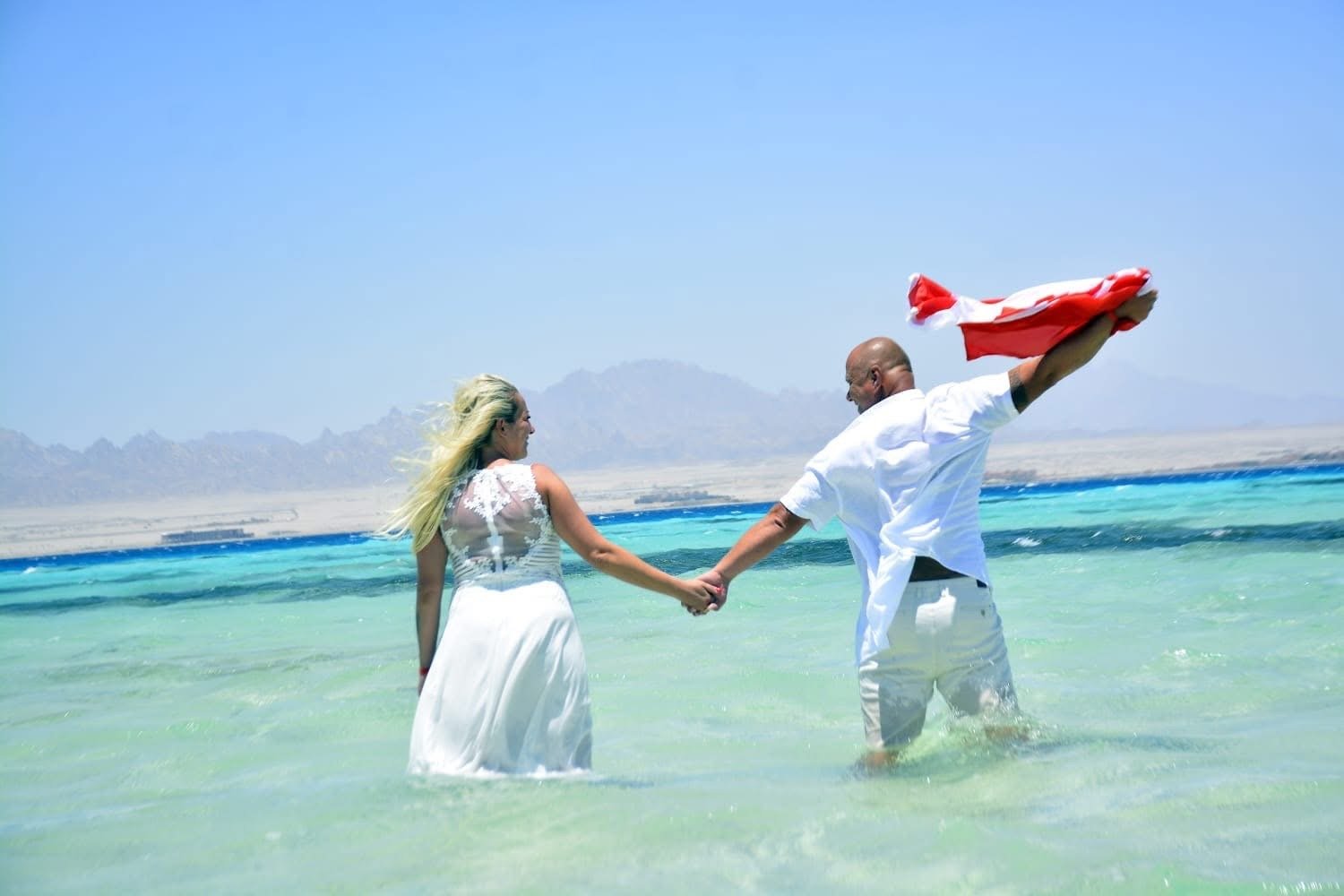 Beachside buffet lunch served on Utopia Island Safaga.....,,..