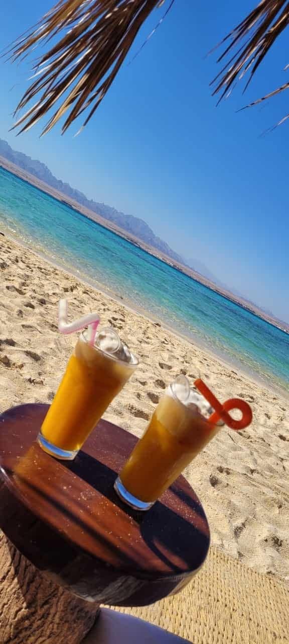 Beachside buffet lunch served on Utopia Island Safaga.
