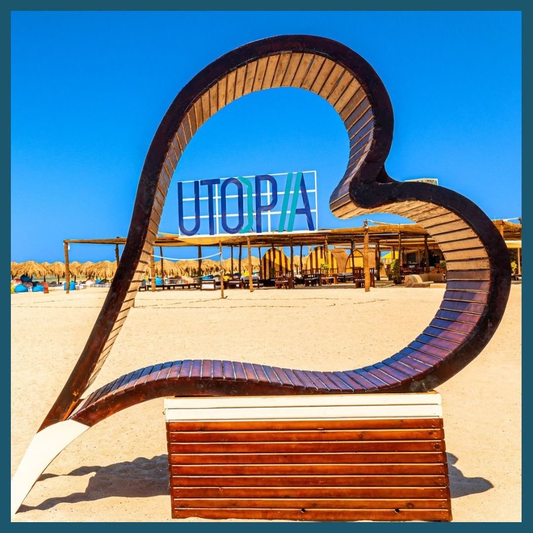 Scenic boat cruise to Utopia Island Safaga with comfortable seating.,

