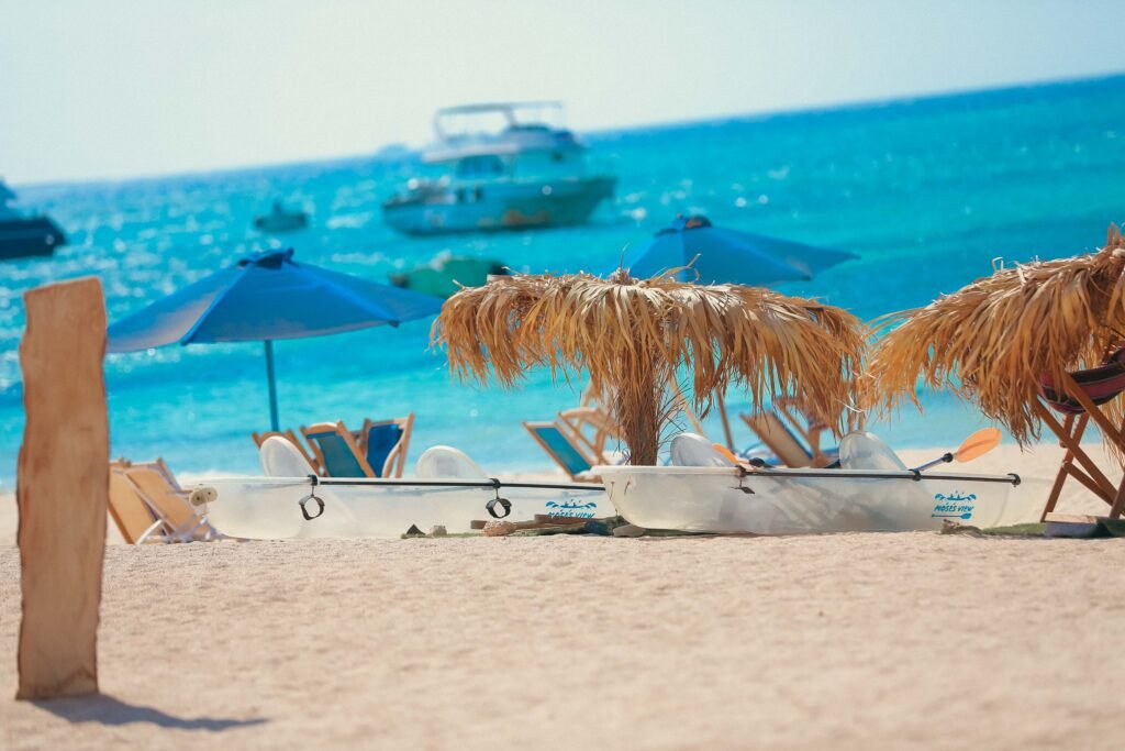 "Family at Paradise Island Hurghada beach day"