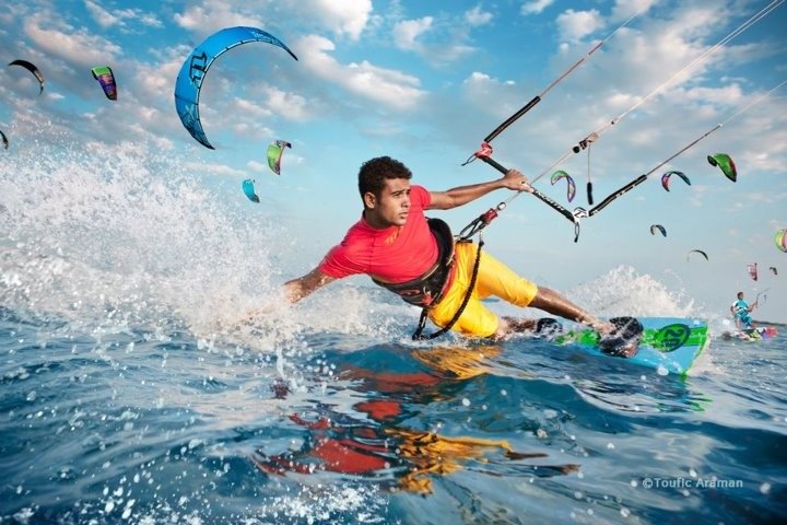 Kitesurfing El Gouna lagoon flat water