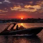 Private speedboat racing across Red Sea Hurghada blue water clear sky